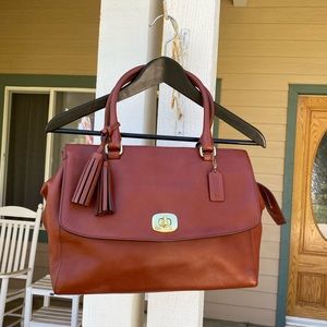 Coach Harper Sable Leather Satchel